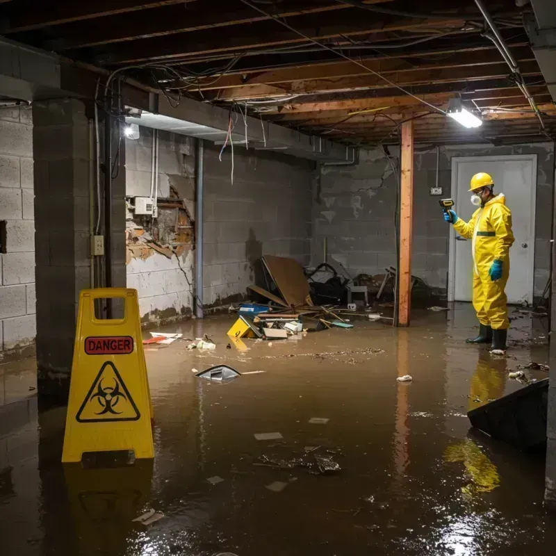 Flooded Basement Electrical Hazard in New Martinsville, WV Property